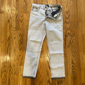 The Kooples Bleached Grey Jeans w Raw Edge